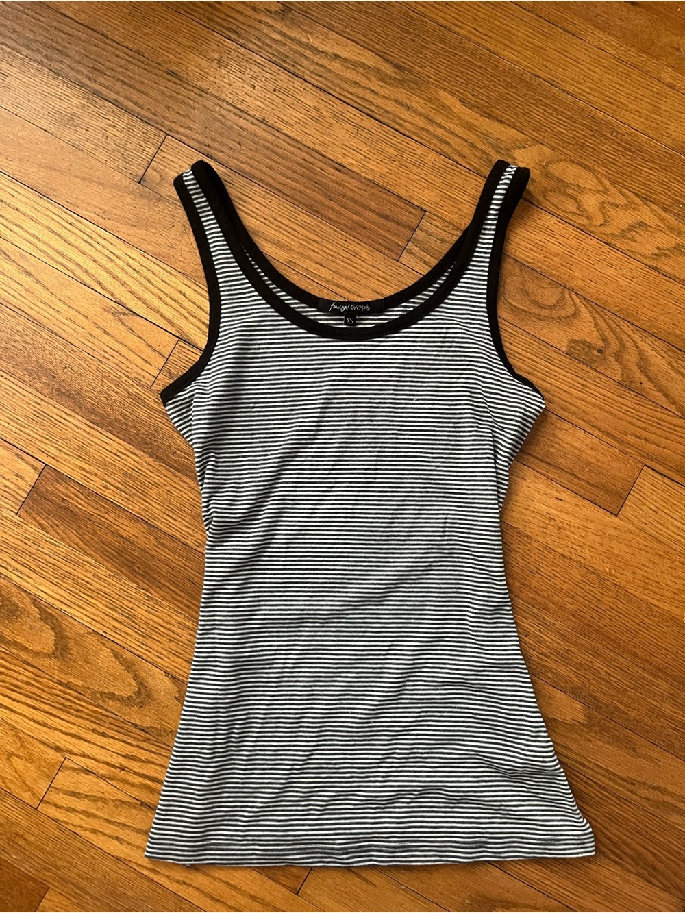 Foreign Exchange Black & White Striped Tank Top